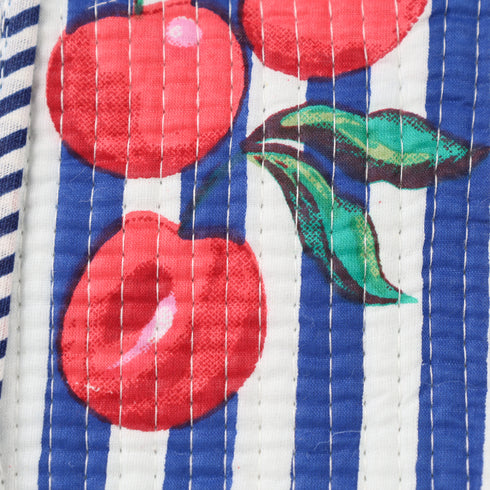 Cherry Blossom Quilted Tote Bag - Hand Block Print