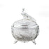 Pearl White Decorative Peacock Serving Bowl with Matching Spoon – German Silver Item