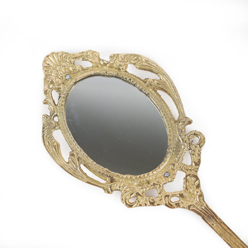 Handcrafted Brass Ornate Hand Mirror