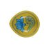 Yellow Decorative Lotus Pattern Blue Pottery Diya