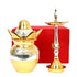 Traditional Brass Kalash & Diya Set with Red Velvet Box