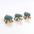 Brass Wish Tortoise with Hidden Wish Compartment - Intricate Green Detailing - Set of 3