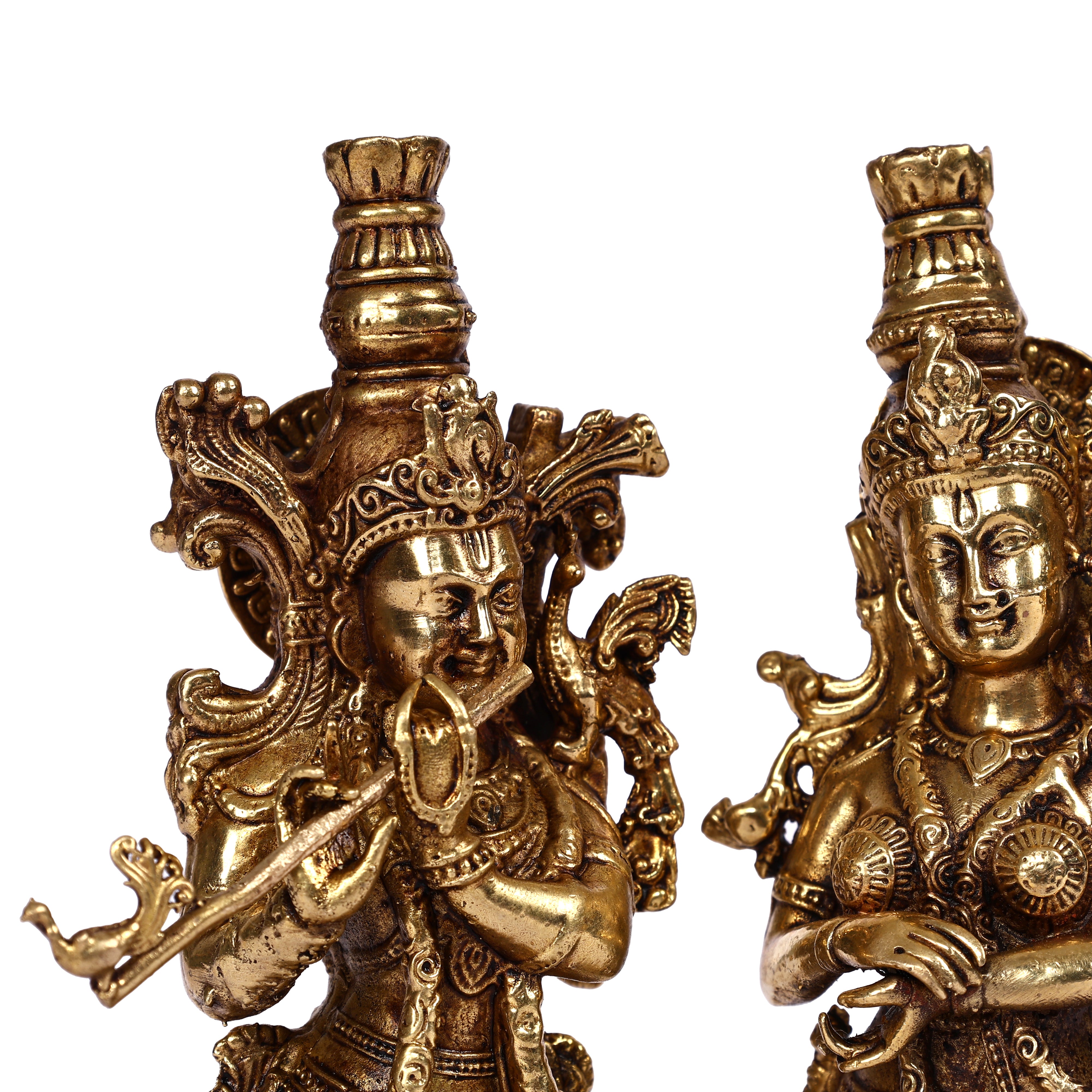 Small Brass Radha Krishna Murti -Home Décor and Gifting