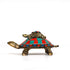 Brass Twin Tortoise Figurine - Handcrafted Multicolour Stone Work