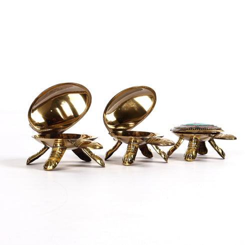 Brass Wish Tortoise with Hidden Compartment - Vastu Decor Set of 3