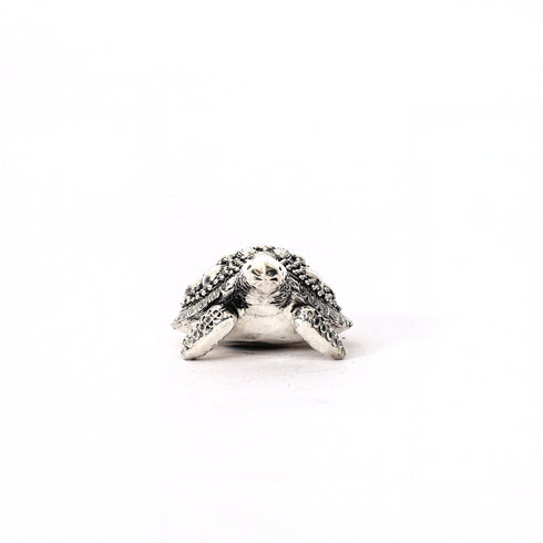 Handcrafted German Silver Turtle Decor - Traditional Indian Sculpture for Home & Gifting