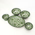 Blue pottery Green Floral Serving Set – Oval Platter & Bowls for Elegant Dining