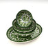 Blue pottery Green Floral Serving Set – Oval Platter & Bowls for Elegant Dining