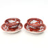Set of 2 Jaipur Blue Pottery Bowls – Handcrafted Red Floral Decorative Bowls (6" & 4")