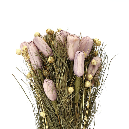 Handcrafted Sholapith Dried Flower Bouquet in Glass Jar – Arrangement for Rustic Home & Office Decor