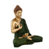 14-Inch Handcrafted Buddha Statue with Deep Green Robe - Statue for Meditation and Home Decor
