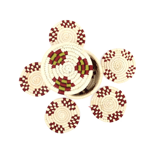Eco-Friendly Sabai Grass Round Tea Coaster Set