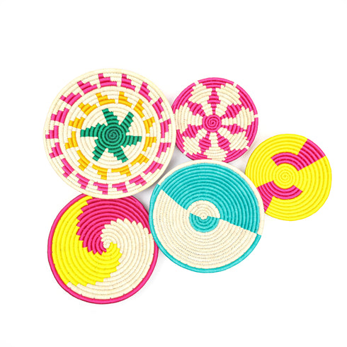 Handcrafted Sabai Grass Wall Decor Plate – Set of 5