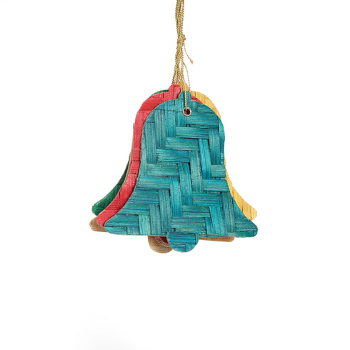 Multi Colour Bell Shaped Bamboo hanging ornament - Festive Decor Item
