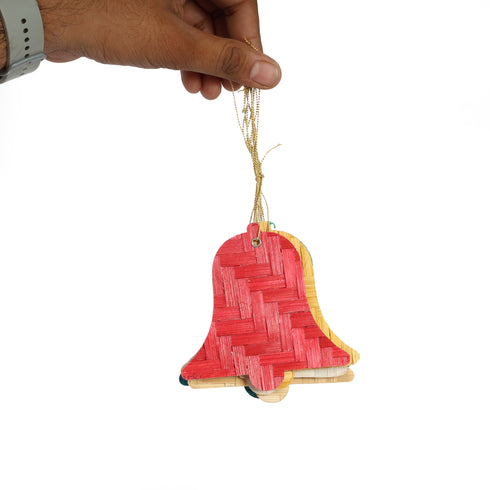 Multi Colour Bell Shaped Bamboo hanging ornament - Festive Decor Item