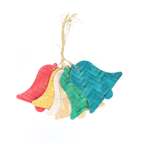 Multi Colour Bell Shaped Bamboo hanging ornament - Festive Decor Item