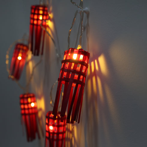 Red Premium Handmade Bamboo String Fairy Light - Festive Decor Item