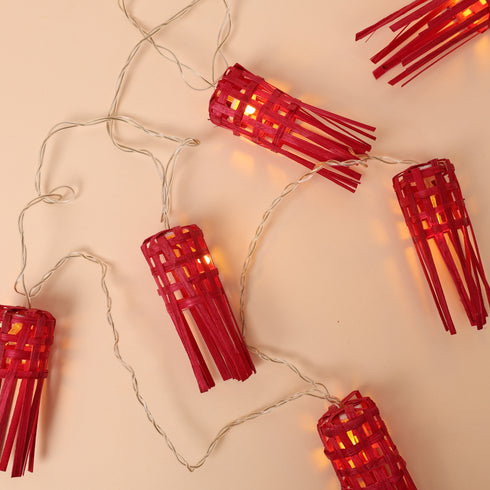 Red Premium Handmade Bamboo String Fairy Light - Festive Decor Item