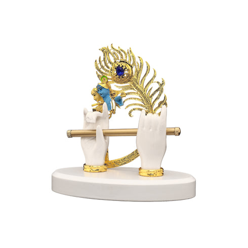 Polyresin Krishna Flute Hands Idol – Exquisite Spiritual Showpiece for Home & Office
