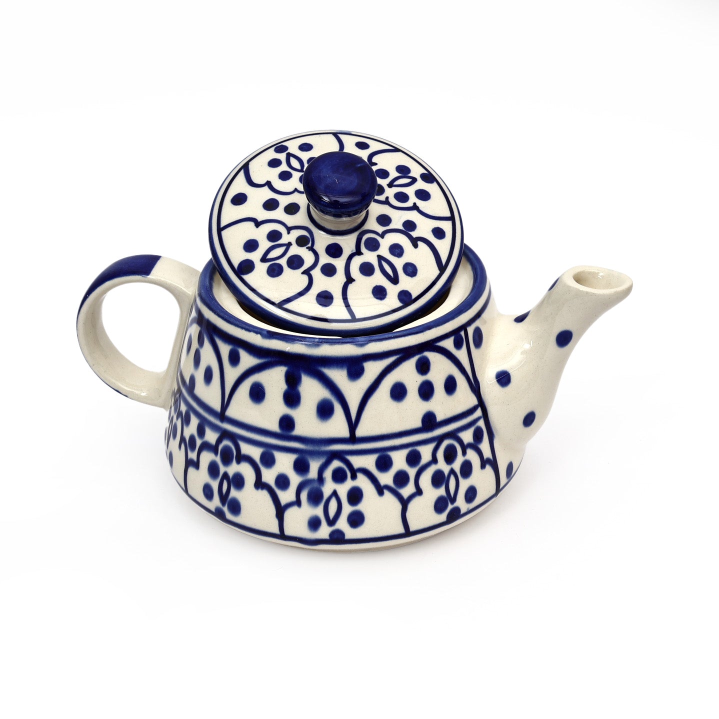 Indigo colour Mugal Teapot Cup set (1 Kettle and 6 cups)