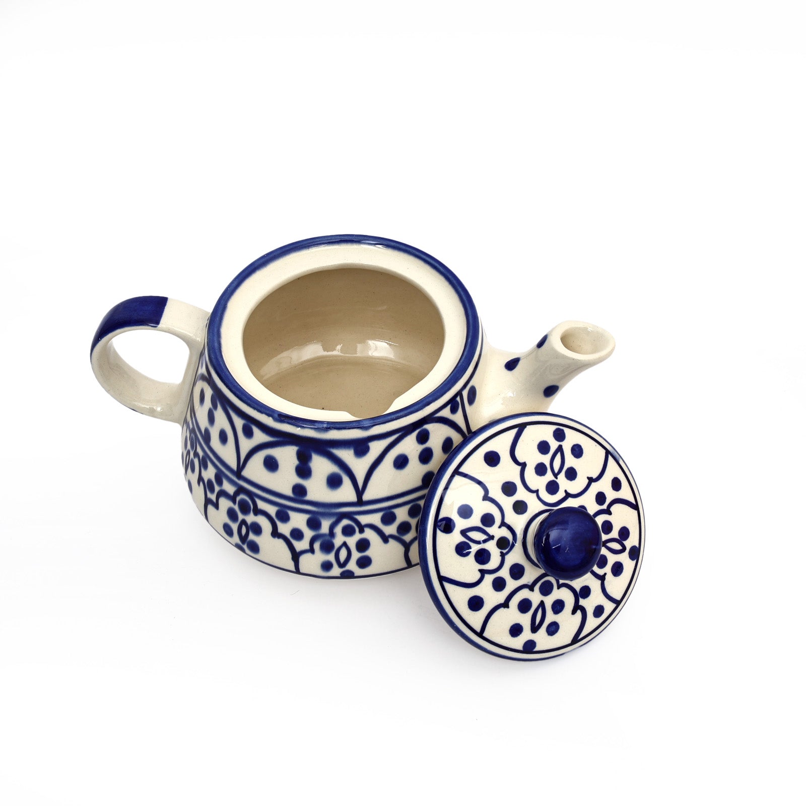 Indigo colour Mugal Teapot Cup set (1 Kettle and 6 cups)