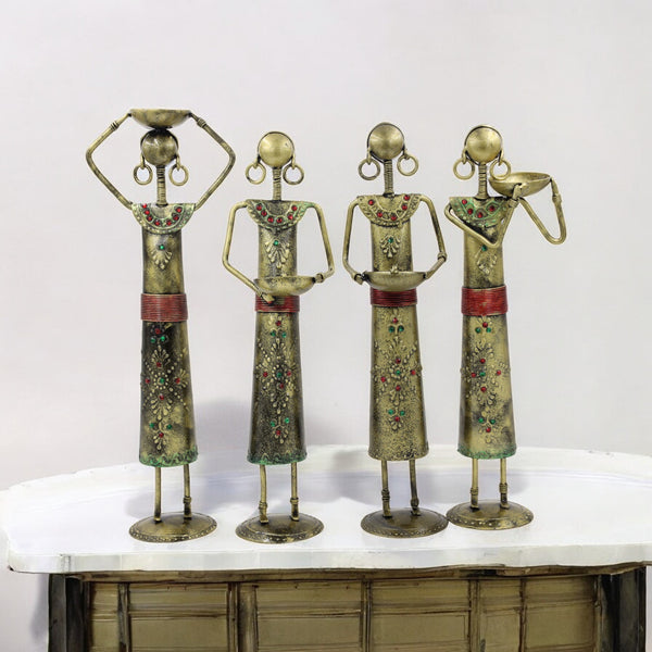 Iron Tribal Women Showpiece