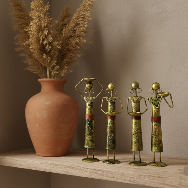Iron Tribal Women Showpiece