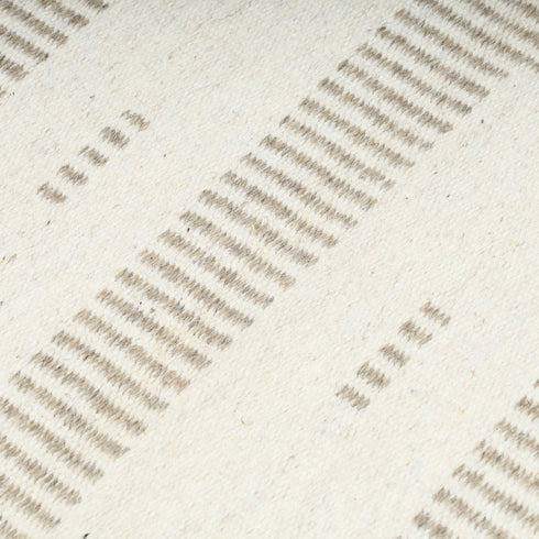 Ivory and Cream Handwoven Jawaja Durrie - Abstract Pattern