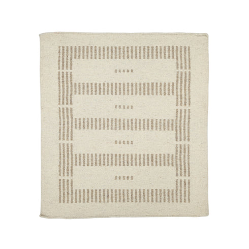 Ivory and Cream Handwoven Jawaja Durrie - Abstract Pattern