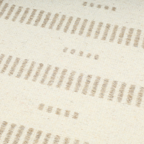 Ivory and Cream Handwoven Jawaja Durrie - Abstract Pattern