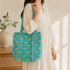 Jade Garden Green Floral Pattern Tote Bag – Hand Block Print