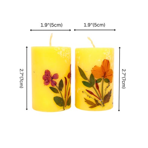 Jasmine Scented Eco-friendly Soy Wax Pillar Candles-Set of 2