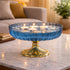 Blue Decorative Glass Fruit Bowl – Elegant Centerpiece for Dining and Home Decor
