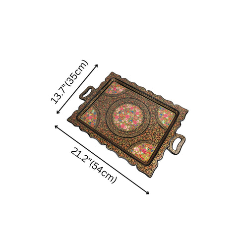 Kashmiri Papier Mache Rectangle Tray