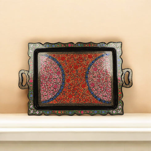 Kashmiri Papier Mache Rectangle Tray