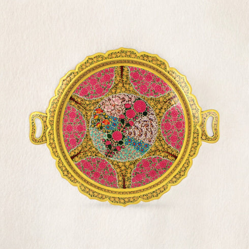 Kashmiri Papier Mache Round Tray