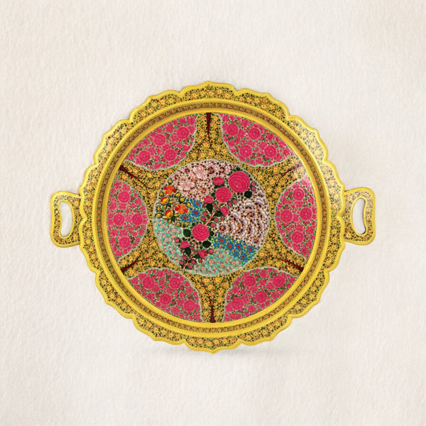 Kashmiri Papier Mache Round Tray