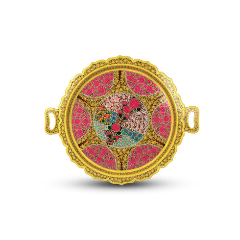 Kashmiri Papier Mache Round Tray