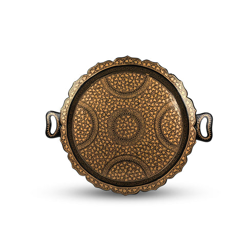 Kashmiri Papier Mache Round Tray