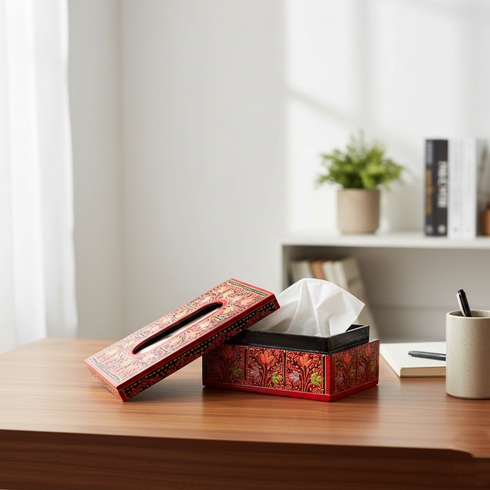 Kashmiri Papier Mache Tissue Box