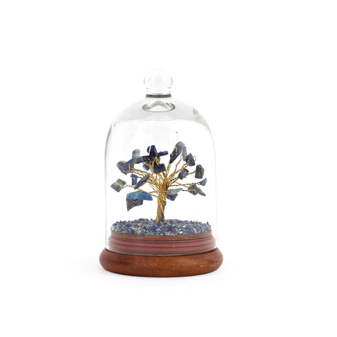 Lapis Lazuli Glass Dome Wish Tree