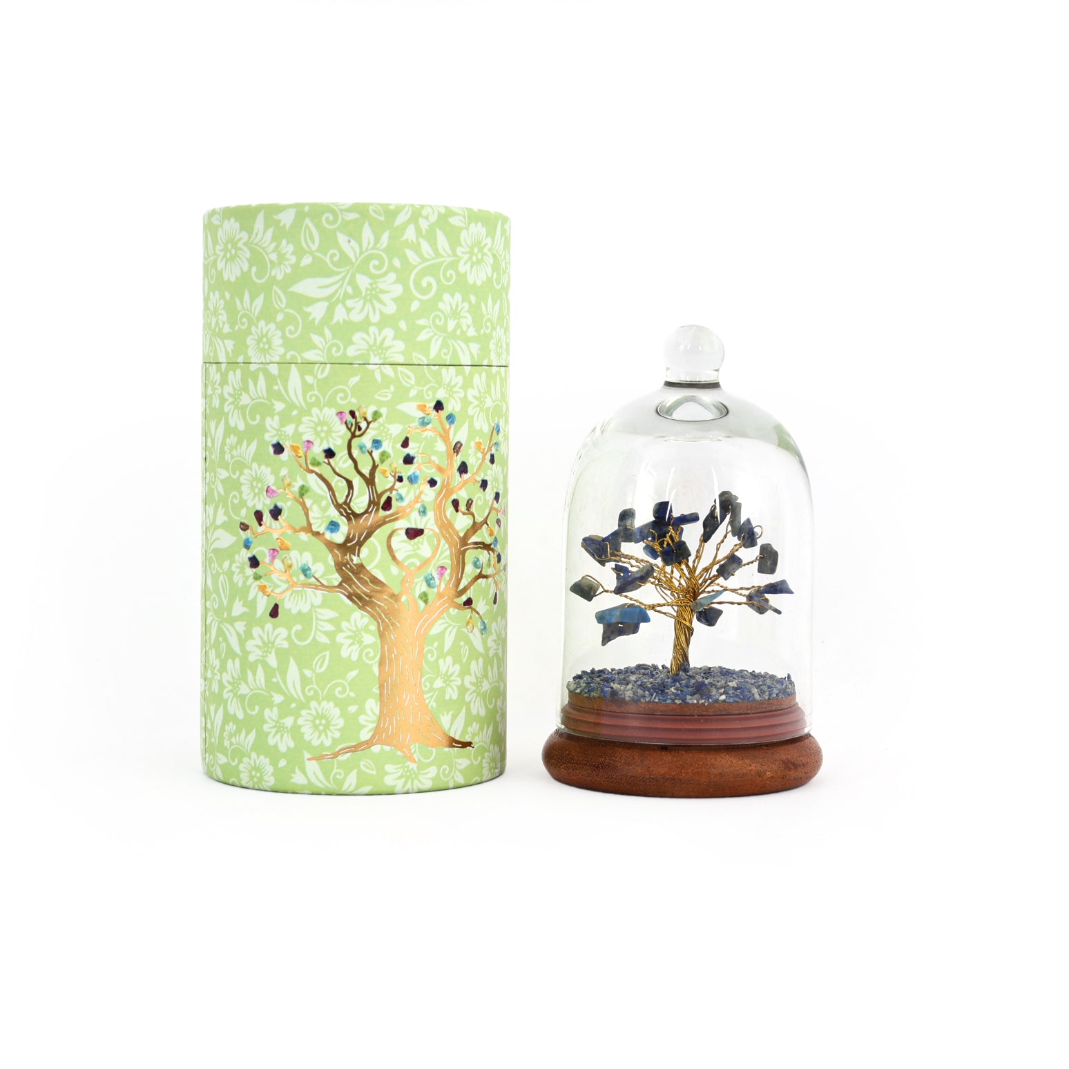 Lapis Lazuli Glass Dome Wish Tree