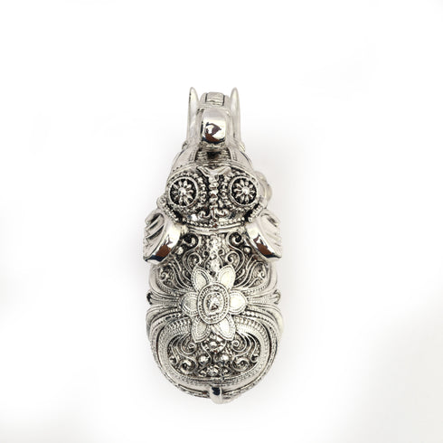 Large Intricately Handcrafted Silver-Plated Gajraj – Table Accent Item