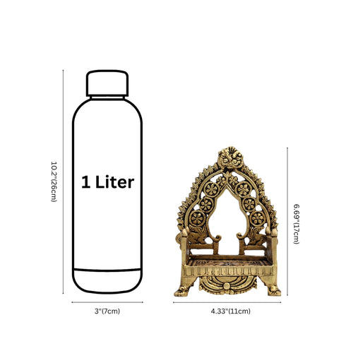 Large Majestic Brass Simhasana