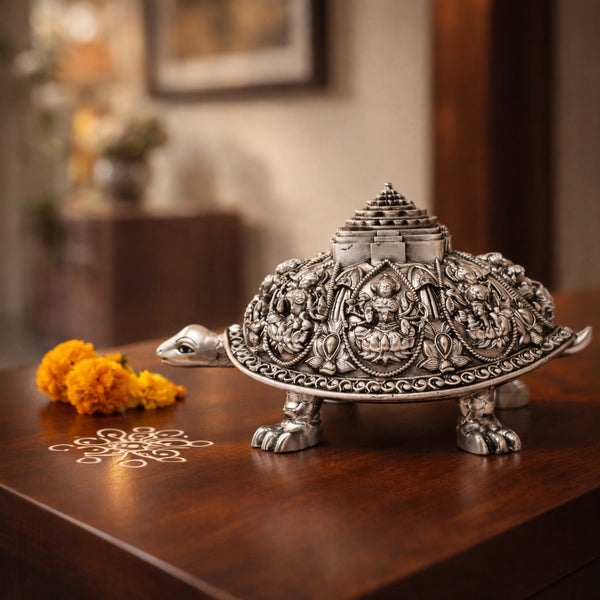 Large Silver-coated Vastu Tortoise