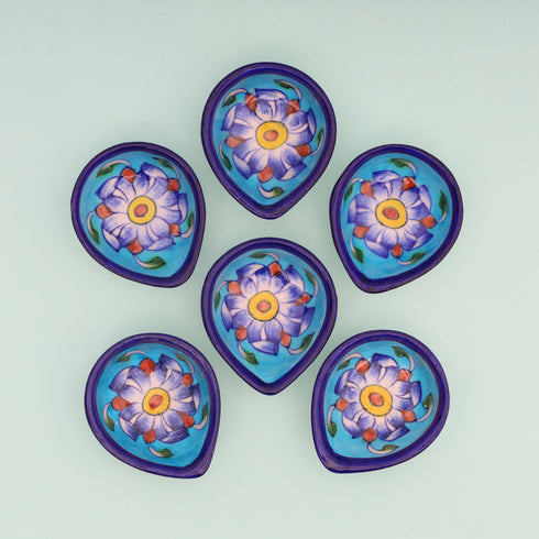 Leaf-Shaped Handcrafted Turquoise & Deep Blue