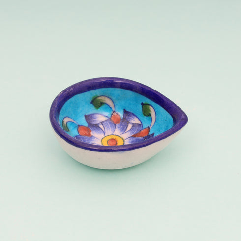 Leaf-Shaped Handcrafted Turquoise & Deep Blue