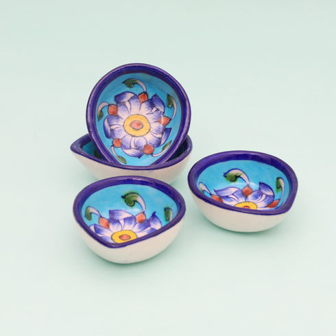 Leaf-Shaped Handcrafted Turquoise & Deep Blue