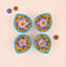 Leaf-Shaped Handcrafted Yellow & Turquoise Blue Pottery Diyas Set