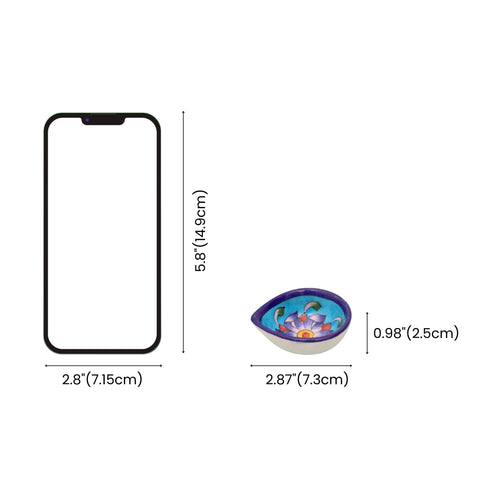 Leaf-Shaped Handcrafted Turquoise & Deep Blue